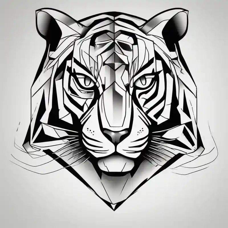 sketch style Glitter Tattoo Ideas in 2025 about a full color cubist tiger tattoo glitter tattoo and a full color cubist tiger tattoo glitter tattoo